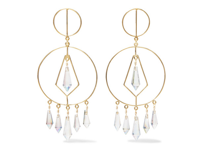 MERCEDES SALAZAR Gold-tone crystal earrings