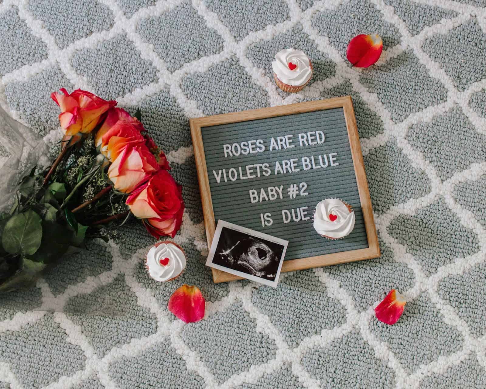 Valentines themed pregnancy announcement 