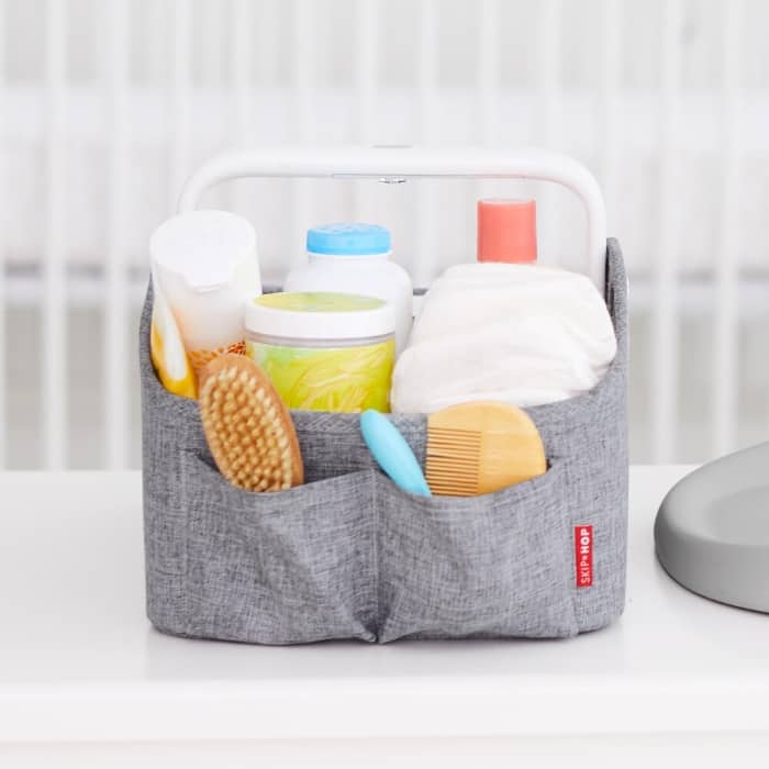 filled diaper caddy