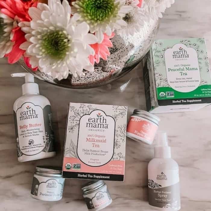 collection of Earth Mama products