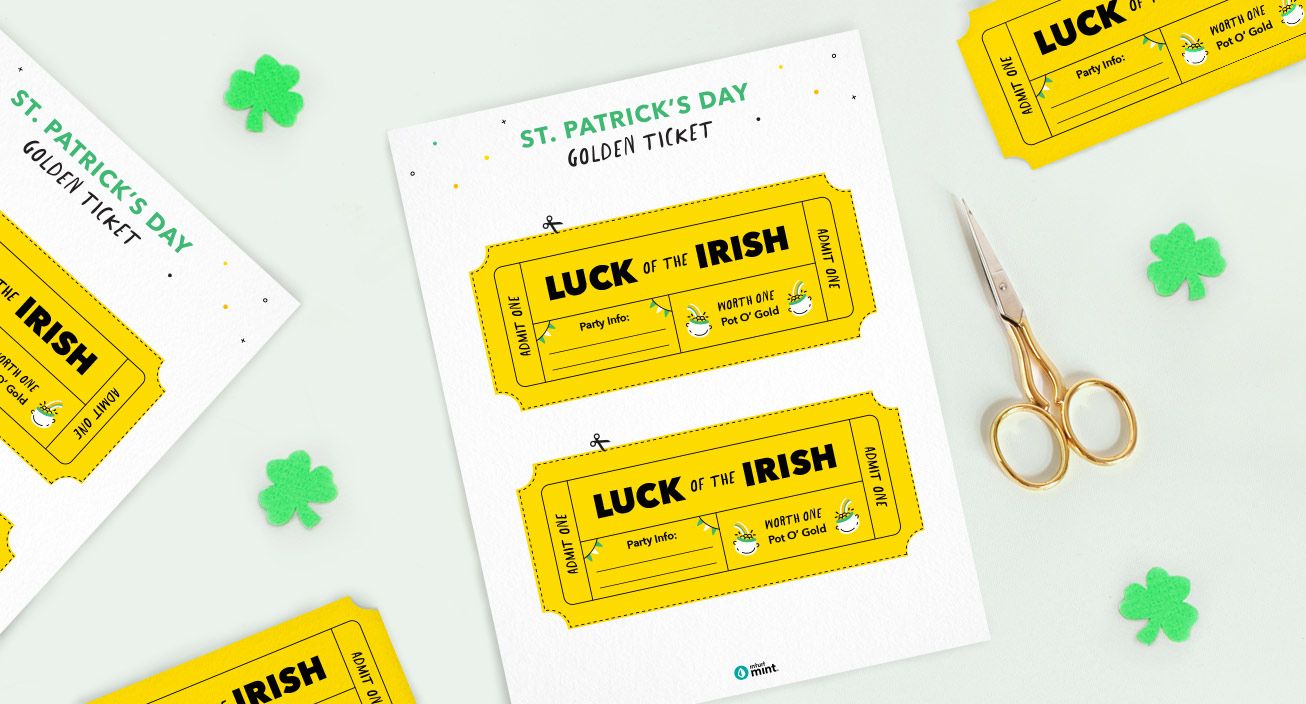 Mockup St. Patrick's Day Golden Ticket