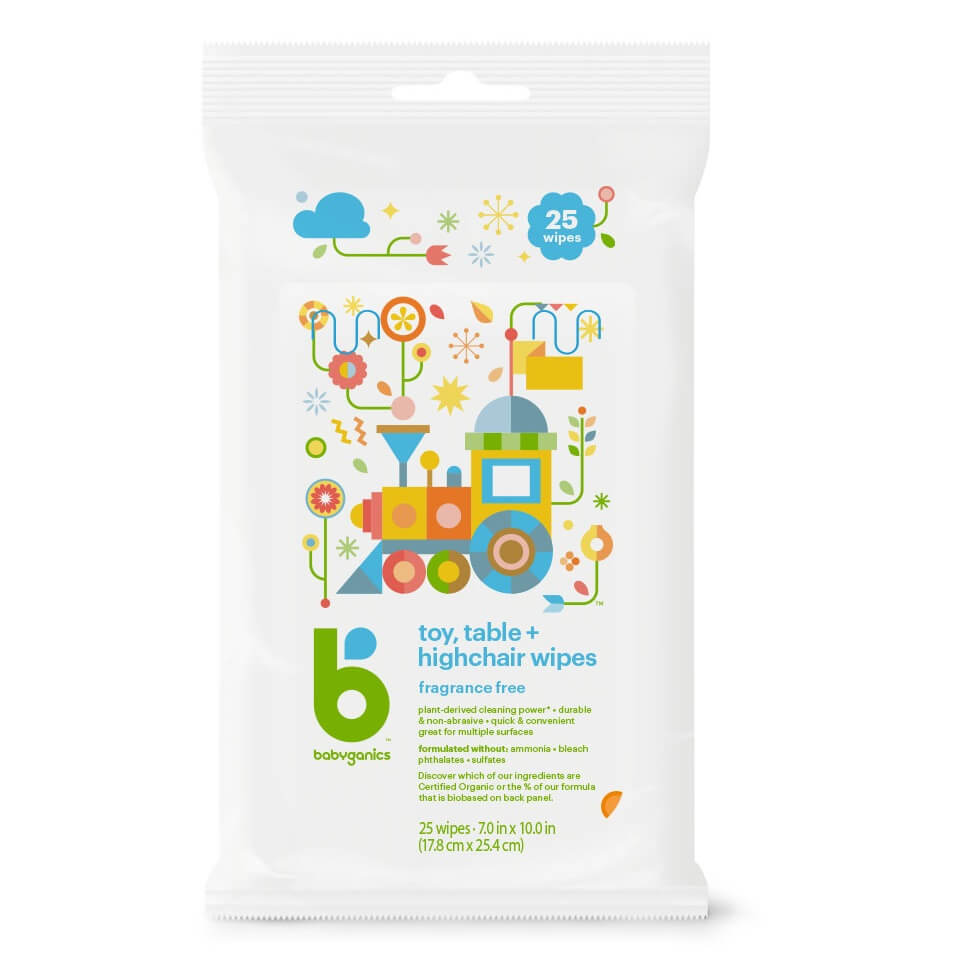 Babyganics Toy, Table & Highchair Wipes 