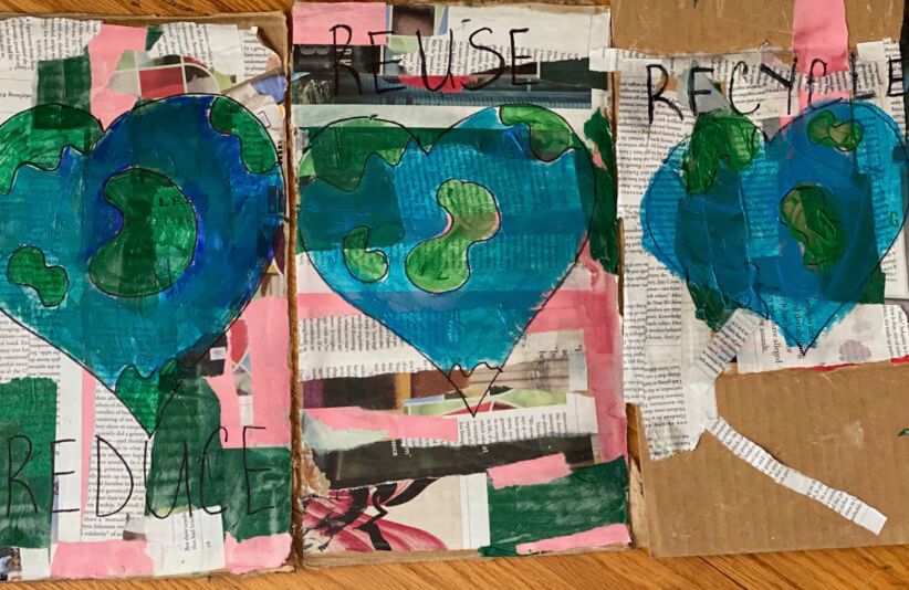 paper mache earth day craft for kids