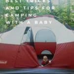 baby in camping tent