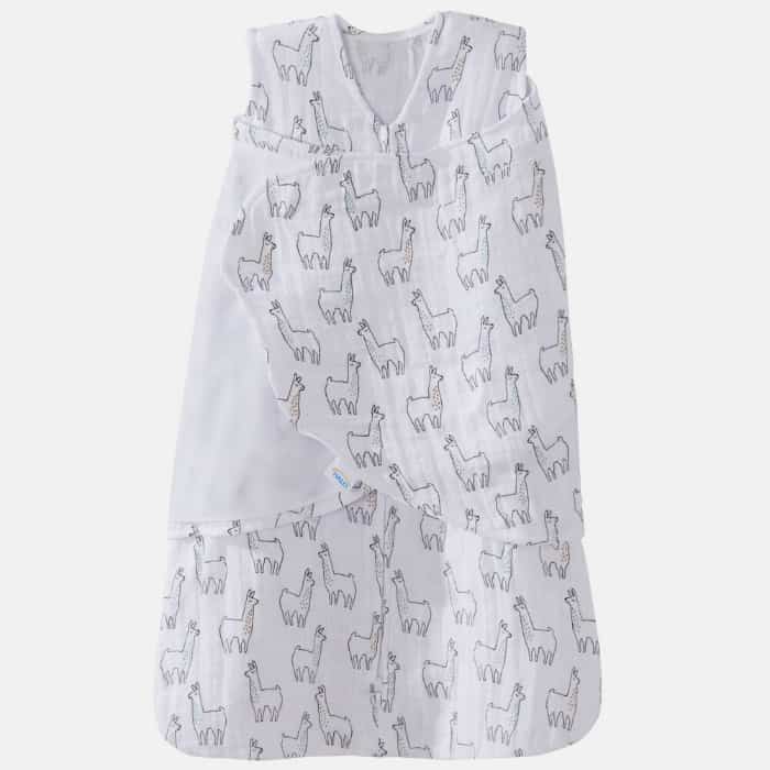 Halo muslin sleep sack with llama print